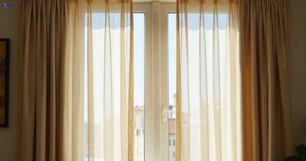 Dusty and dull curtains in elsternwick-vic before steam cleaning